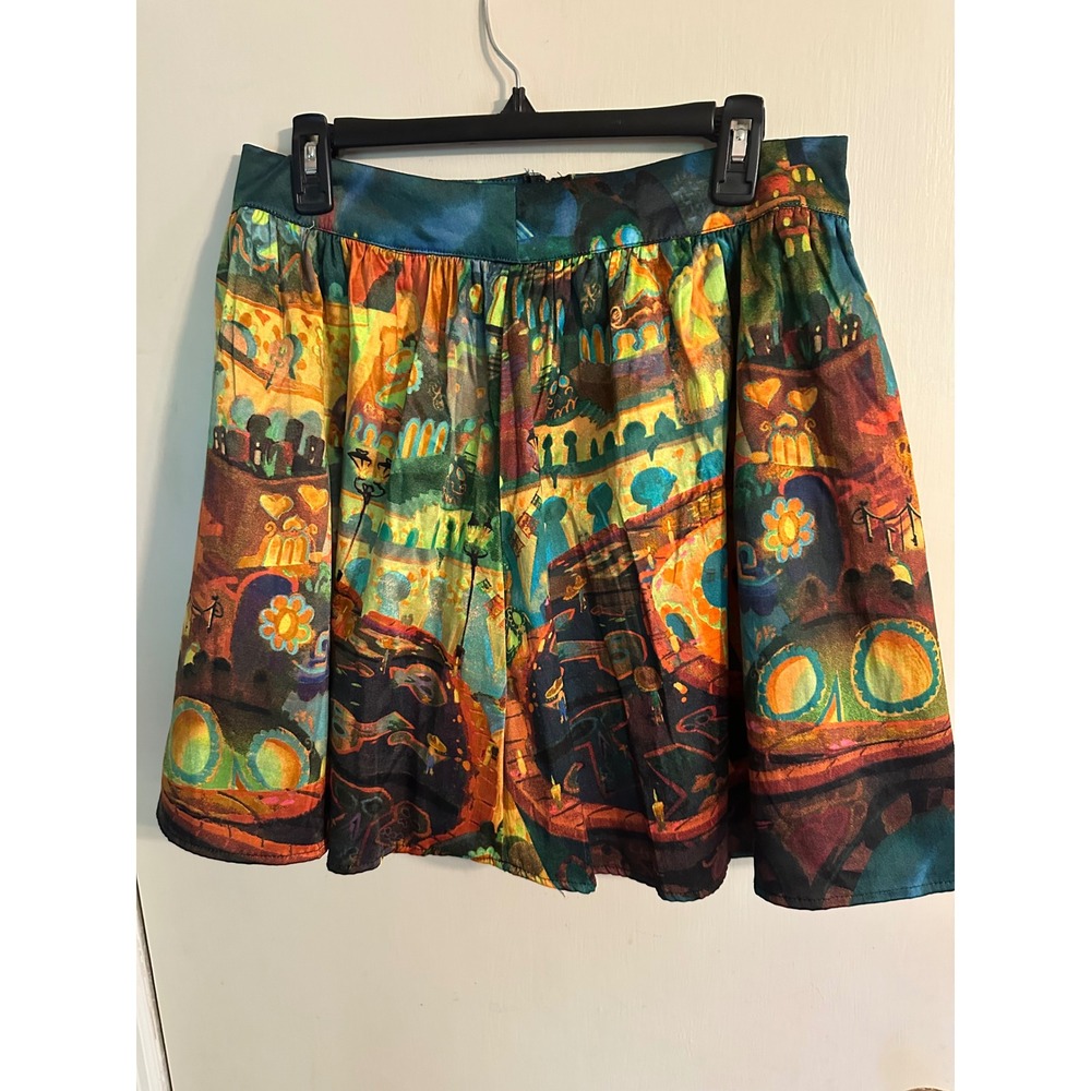 Hot Topic The Book of Life Mini Skirt L. Multicolor Art Print Tulle Skater‎ NWT